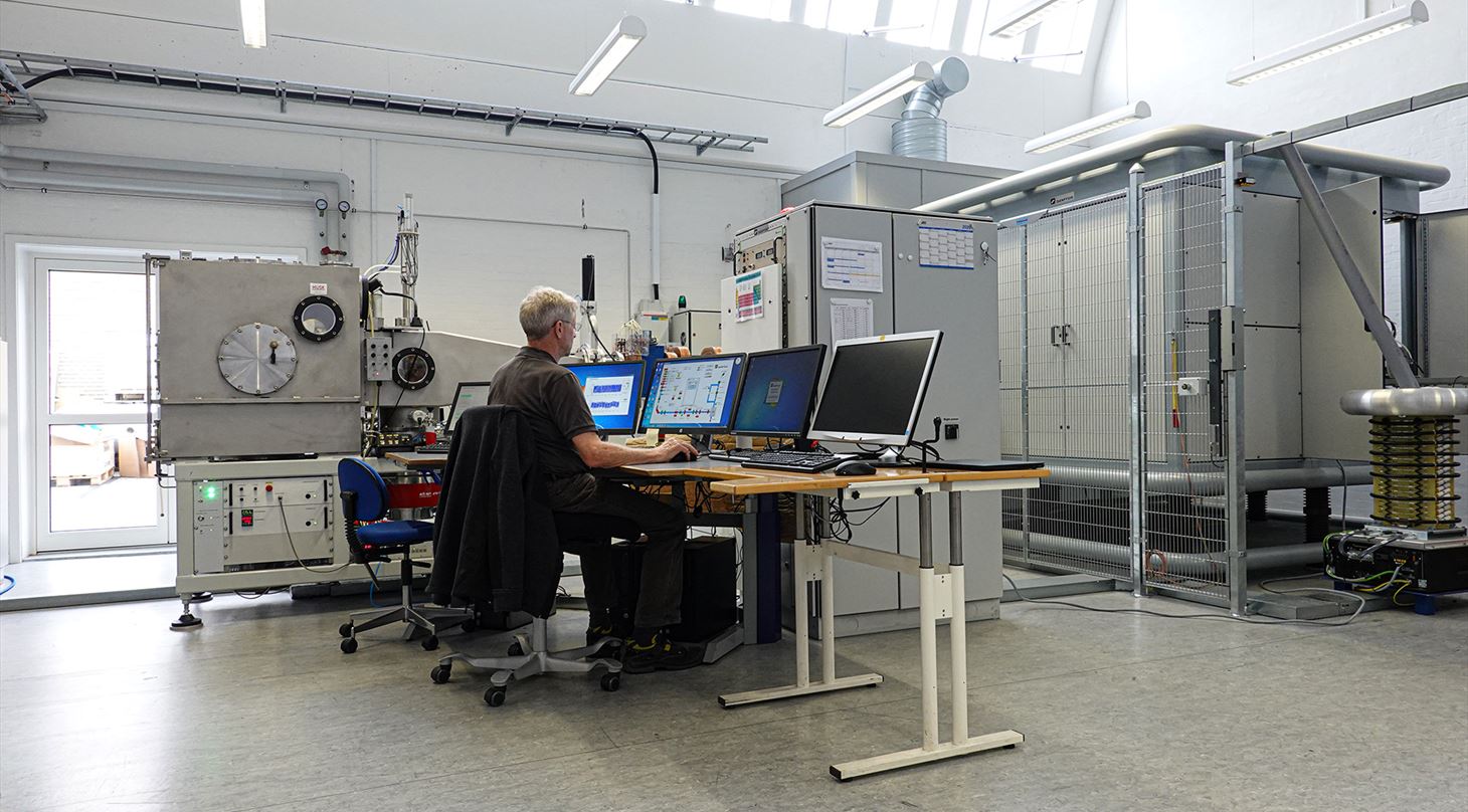 Foto a acceleratorrummet på Tribologicentret